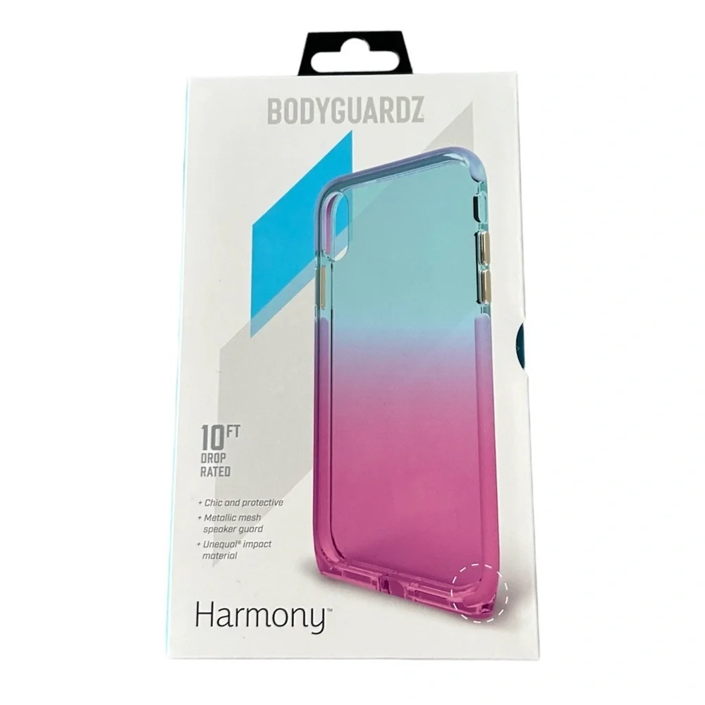Bodyguardz harmony Ombré Blue Pink metallic buttons case iPhone XS Max - Picture 2 of 9